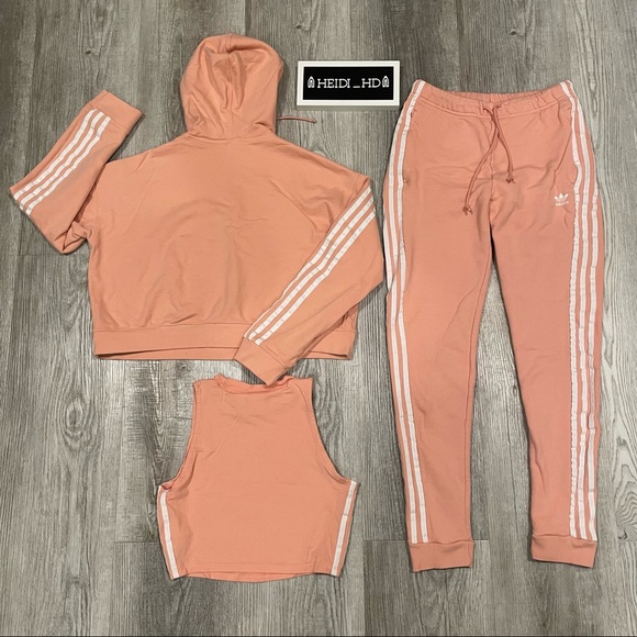 Adidas Originals 3 Stripes Pink 3pcs Set - Picture 7 of 9